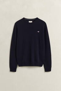 Gant Soft Superfine Italian Lambswool Crew Neck Pullover Marine