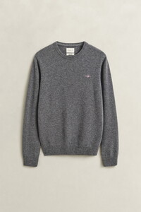 Gant Soft Superfine Italian Lambswool Crew Neck Trui Antraciet