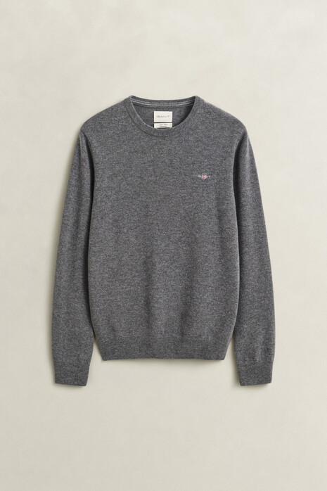 Gant Soft Superfine Italian Lambswool Crew Neck Trui Antraciet