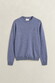 Gant Soft Superfine Italian Lambswool Crew Neck Trui Blue Horizon