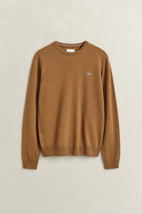 Gant Soft Superfine Italian Lambswool Crew Neck Trui Caramel Brown