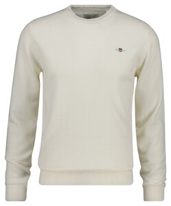 Gant Soft Superfine Italian Lambswool Crew Neck Trui Cream