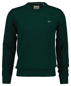 Gant Soft Superfine Italian Lambswool Crew Neck Trui Dark Emerald