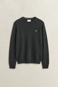 Gant Soft Superfine Italian Lambswool Crew Neck Trui Dark Moss Green