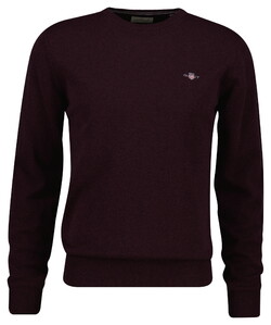 Gant Soft Superfine Italian Lambswool Crew Neck Trui Darkened Wine