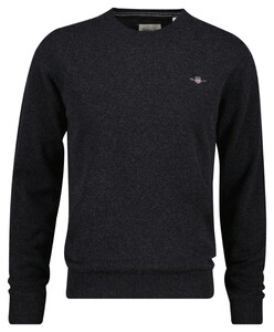Gant Soft Superfine Italian Lambswool Crew Neck Trui Donker Grijs