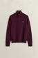 Gant Soft Superfine Italian Lambswool Half Zip Pullover Darkened Wine