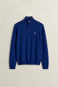 Gant Soft Superfine Italian Lambswool Half Zip Trui Blauw