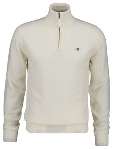 Gant Soft Superfine Italian Lambswool Half Zip Trui Cream