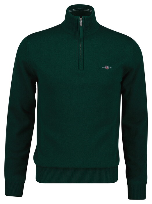 Gant Soft Superfine Italian Lambswool Half Zip Trui Dark Emerald