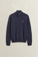 Gant Soft Superfine Italian Lambswool Half Zip Trui Dark Navy Melange