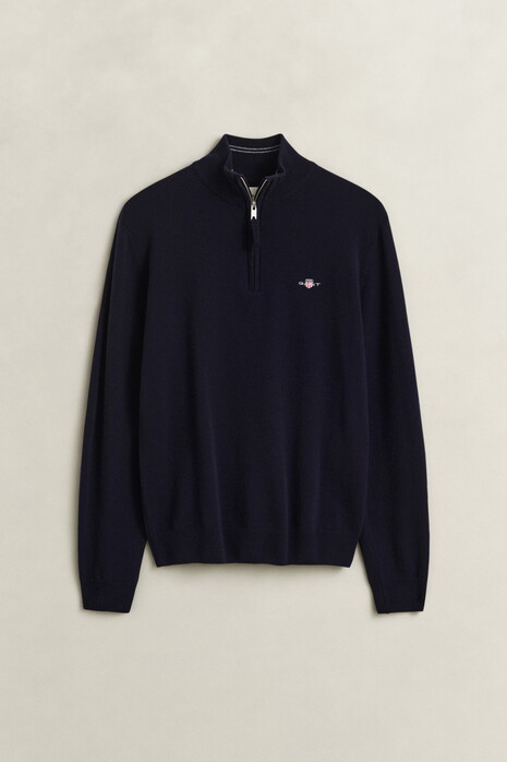 Gant Soft Superfine Italian Lambswool Half Zip Trui Marine