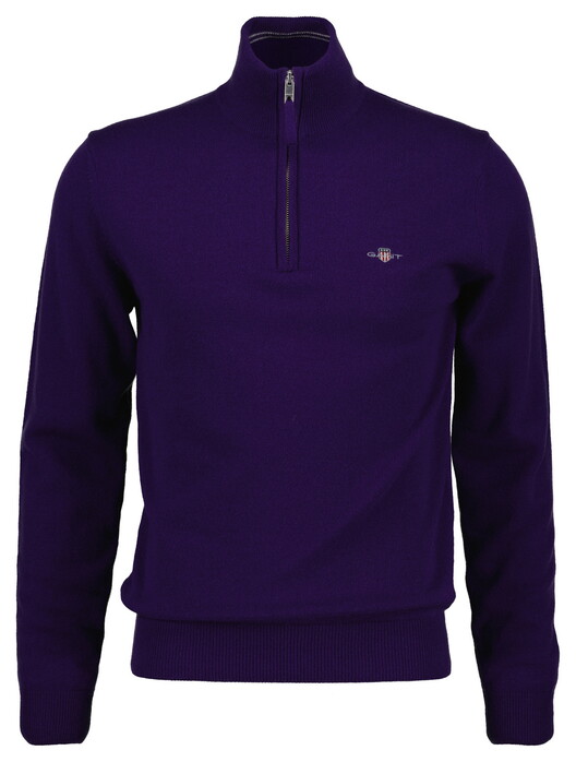 Gant Soft Superfine Italian Lambswool Half Zip Trui Pansy Purple