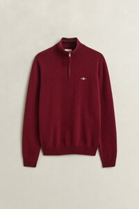 Gant Soft Superfine Italian Lambswool Half Zip Trui Plumped Red