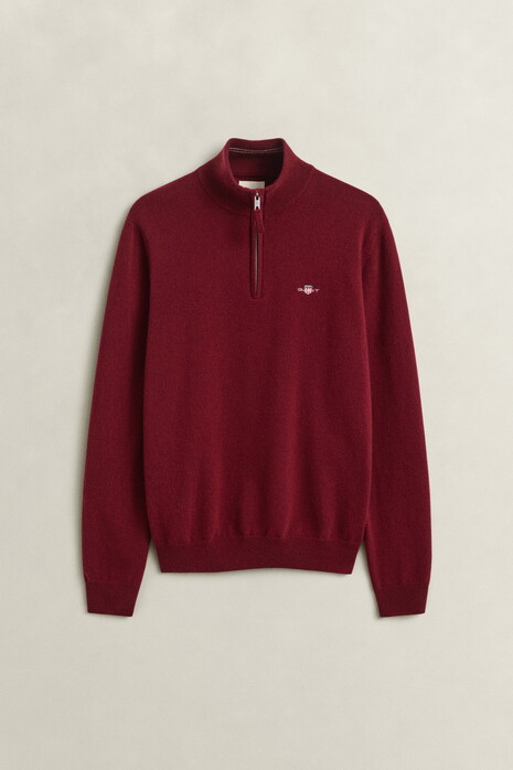 Gant Soft Superfine Italian Lambswool Half Zip Trui Plumped Red
