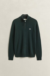 Gant Soft Superfine Italian Lambswool Half Zip Trui Tartan Green