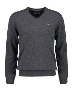 Gant Soft Superfine Italian Lambswool V-Neck Trui Antraciet