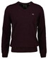 Gant Soft Superfine Italian Lambswool V-Neck Trui Darkened Wine