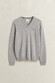 Gant Soft Superfine Italian Lambswool V-Neck Trui Grijs Melange