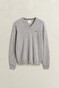 Gant Soft Superfine Italian Lambswool V-Neck Trui Grijs Melange