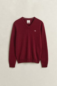 Gant Soft Superfine Italian Lambswool V-Neck Trui Plumped Red
