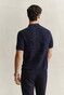 Gant Solid Color Cotton Rib Knit Half Zip Polo Sweater Trui Avond Blauw