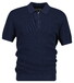Gant Solid Color Cotton Rib Knit Half Zip Polo Sweater Trui Avond Blauw