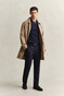 Gant Solid Color Cotton Rib Knit Half Zip Polo Sweater Trui Avond Blauw