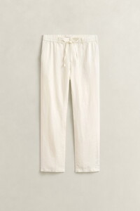 Gant Solid Color Linnen Drawstring Broek Cream