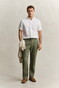 Gant Solid Color Linnen Drawstring Broek Dry Herb Green