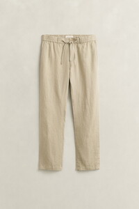 Gant Solid Color Linnen Drawstring Broek Oat Beige