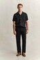 Gant Solid Color Linnen Drawstring Broek Zwart