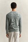 Gant Solid Color Micro Textured Cotton Crew Neck Trui Ceramic Grey