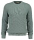 Gant Solid Color Micro Textured Cotton Crew Neck Trui Ceramic Grey