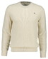 Gant Solid Color Micro Textured Cotton Crew Neck Trui Cream