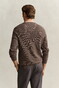 Gant Solid Color Micro Textured Cotton Crew Neck Trui Dark Hazelnut Melange