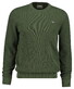 Gant Solid Color Micro Textured Cotton Crew Neck Trui Dry Herb Green
