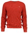 Gant Solid Color Micro Textured Cotton Crew Neck Trui Maple Fire