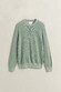 Gant Solid Color Micro Textured Cotton Crew Neck Trui Surplus Mint