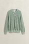 Gant Solid Color Micro Textured Cotton Crew Neck Trui Surplus Mint