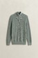 Gant Solid Color Micro Textured Cotton Half Zip Pullover Ceramic Grey