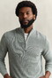 Gant Solid Color Micro Textured Cotton Half Zip Trui Ceramic Grey
