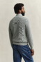 Gant Solid Color Micro Textured Cotton Half Zip Trui Ceramic Grey