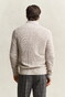 Gant Solid Color Micro Textured Cotton Half Zip Trui Clay Beige