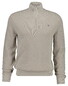 Gant Solid Color Micro Textured Cotton Half Zip Trui Clay Beige