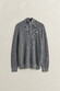 Gant Solid Color Micro Textured Cotton Half Zip Trui Dark Grey Melange