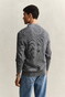 Gant Solid Color Micro Textured Cotton Half Zip Trui Dark Grey Melange