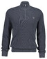 Gant Solid Color Micro Textured Cotton Half Zip Trui Midden Grijs