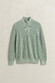 Gant Solid Color Micro Textured Cotton Half Zip Trui Surplus Mint