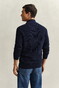 Gant Solid Color Micro Textured Cotton Zip Vest Avond Blauw